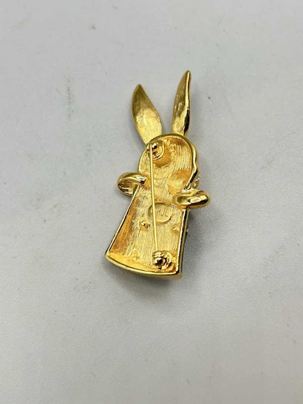 KJL Magic Bunny Rabbit in Magician Hat Pin Brooch… - image 7