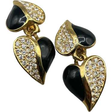 Vintage Bijoux Design New York Heart Earrings Gold