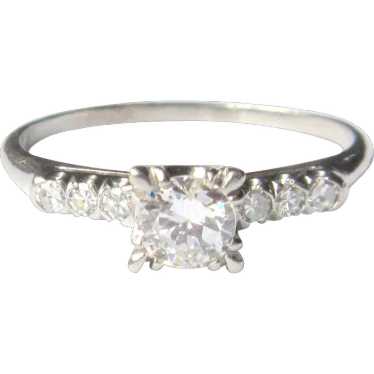 Platinum, Diamond Engagement Ring, 1930's F Color