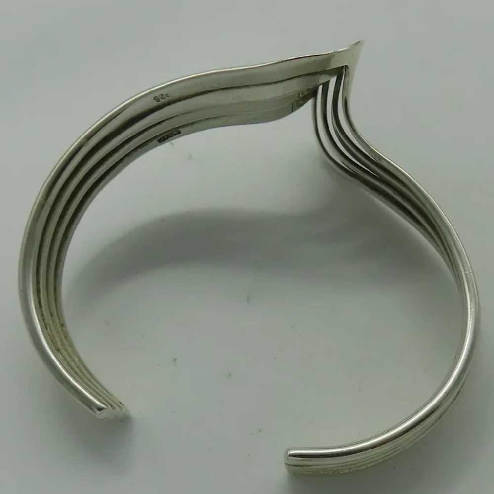 Fabulous Sterling Silver V Wave Cuff Bracelet Mod… - image 7