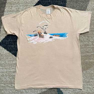 Vtg 80s Clearwater Beach Florida Seagull Graphic … - image 1