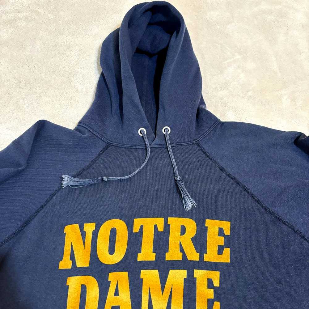 Champion VTG 80's Champion Notre Dame Navy Hoodie… - image 6