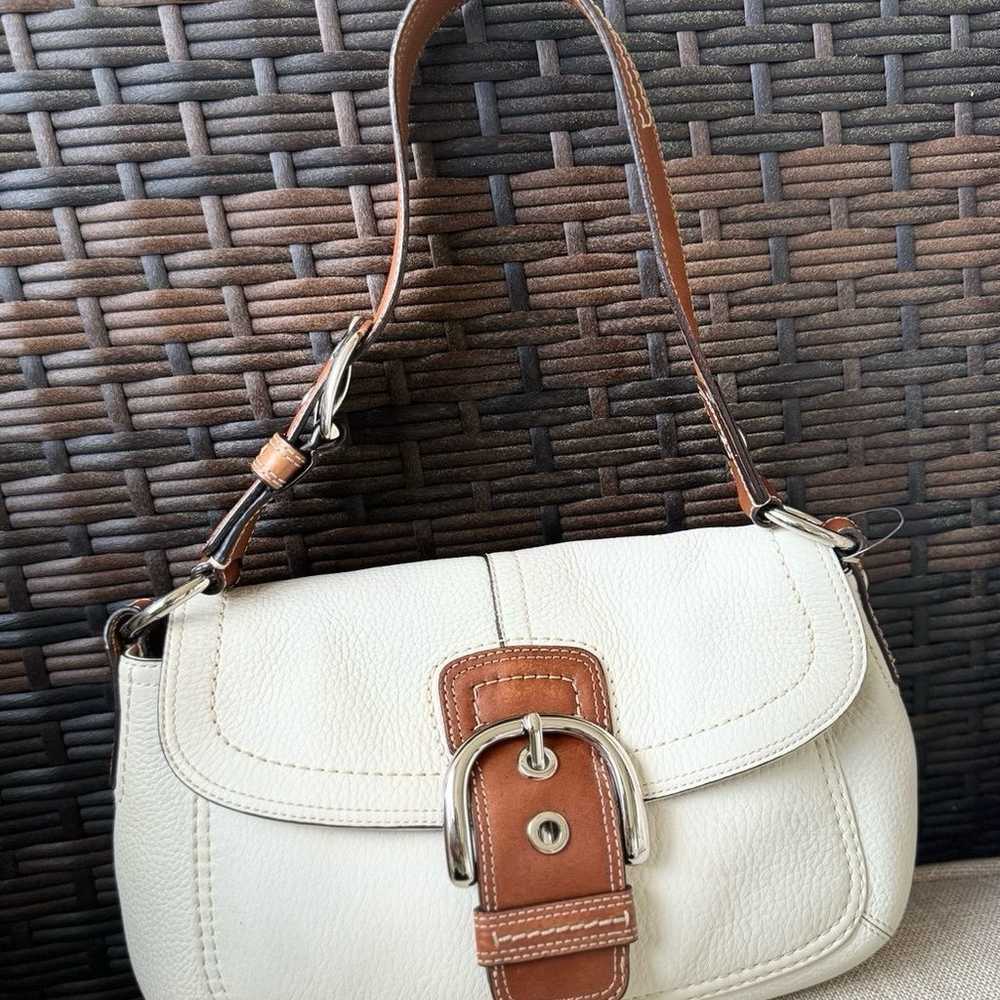 Coach vintage soho bag white and tan - image 1