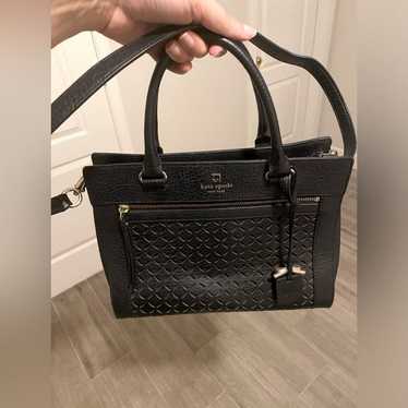 Kate Spade Handbag Black 12 inches x 9 Perforated 