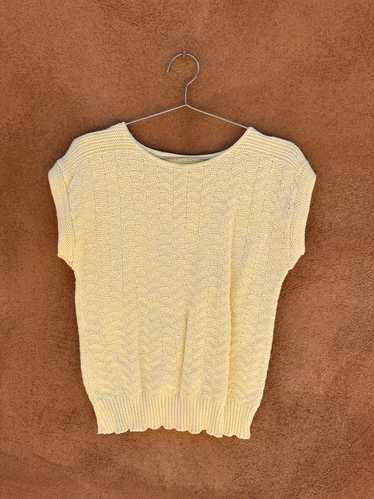 Yellow Knit Cotton Sweater Vest/Top