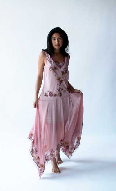 Y2K Pink Applique Dress