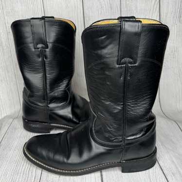 Justin Boots Womens 7B Black Leather Roper Rodeo W