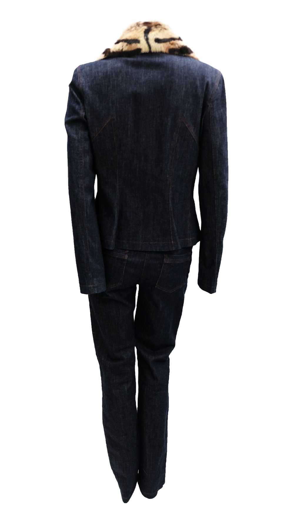 Salvatore Ferragamo Vintage Denim Trouser Suit wi… - image 4