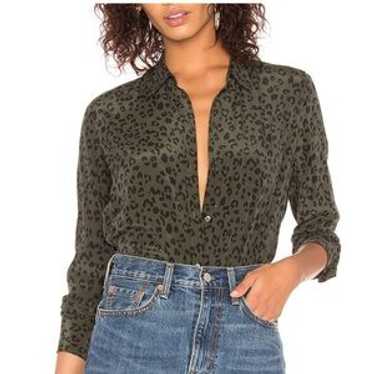Rails Kate Olive Cheetah Button Down In Size Smal… - image 1