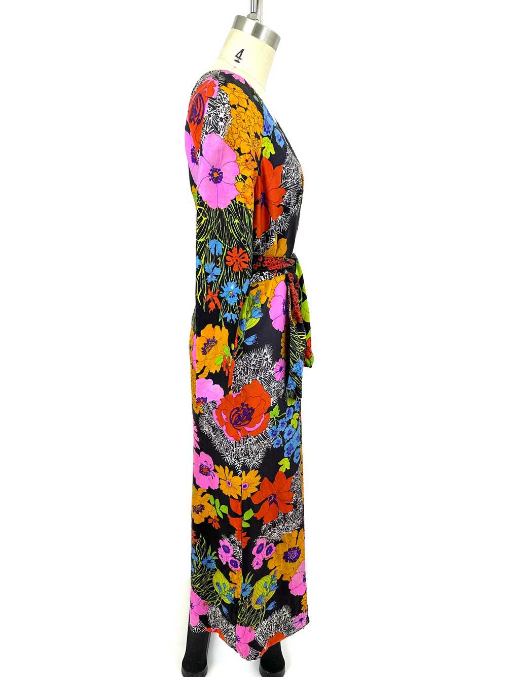 1969 Italian Midnight Bloom Dress - image 2