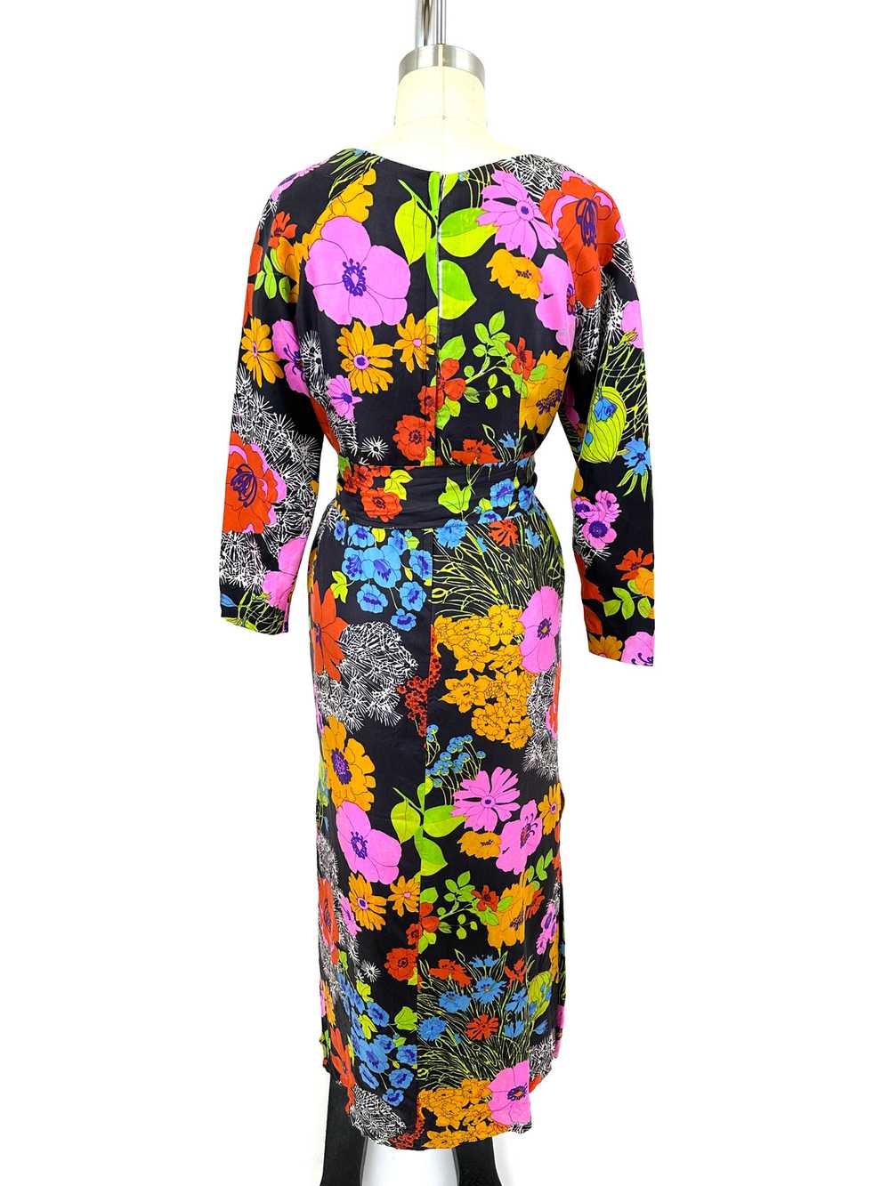 1969 Italian Midnight Bloom Dress - image 3