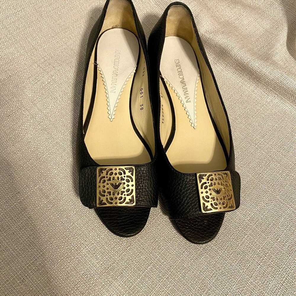 Authentic Emporio Armani Leather Ballet Flats Siz… - image 4