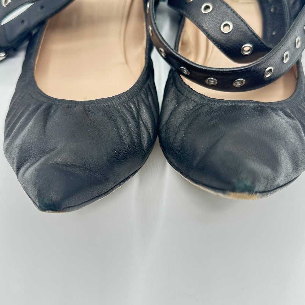 Valentino Black Leather Silver Tone Grommeted Ank… - image 3