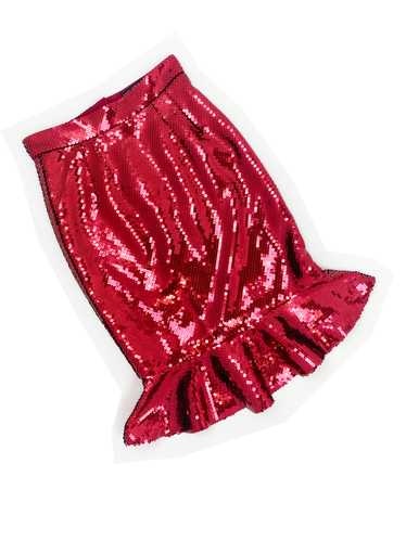 Dolce & Gabbana red sequin skirt