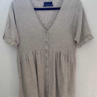 Urban Outfitters Linen Blend Short Sleeve Dress S… - image 1