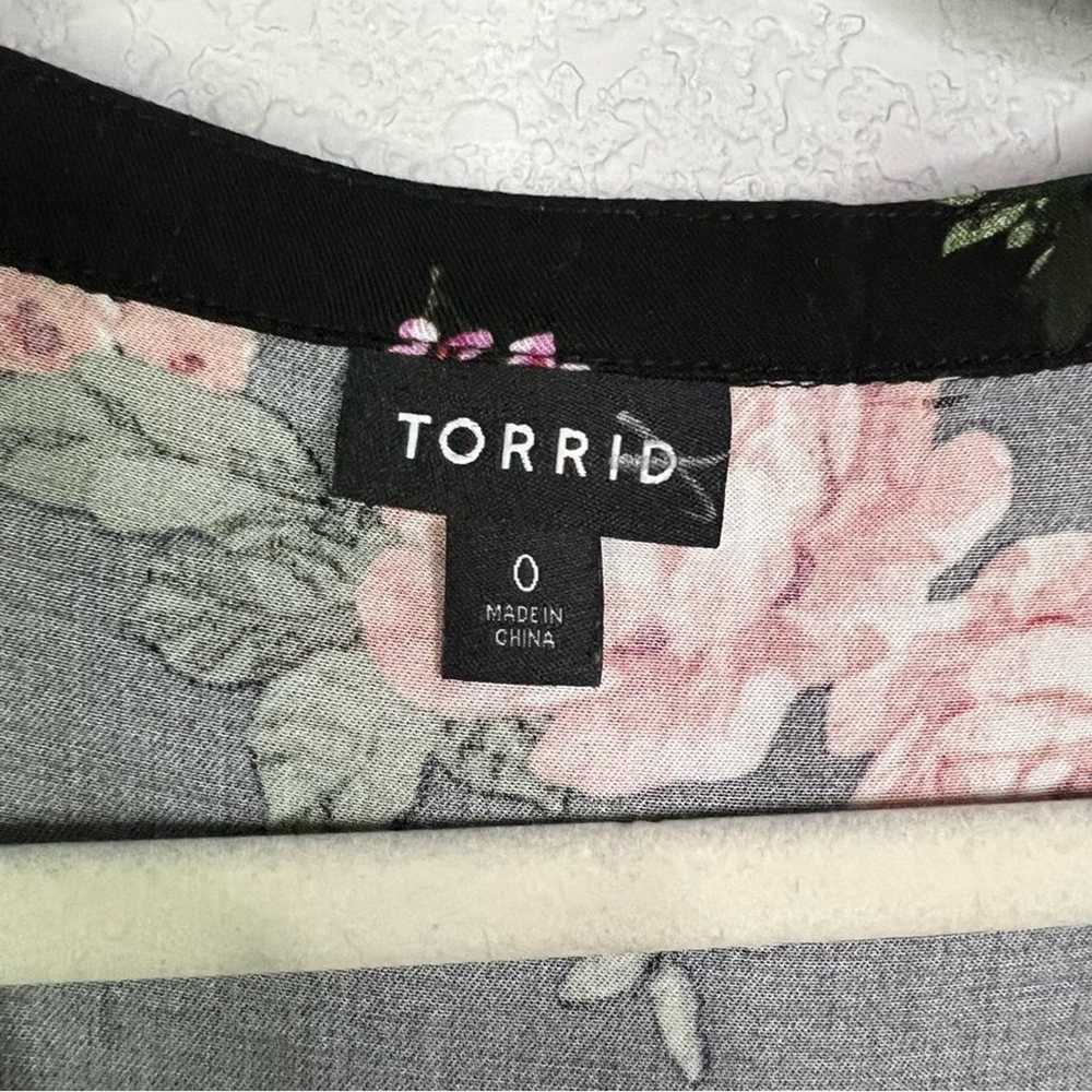 Torrid Black Floral Challis Button Front Trapeze … - image 6