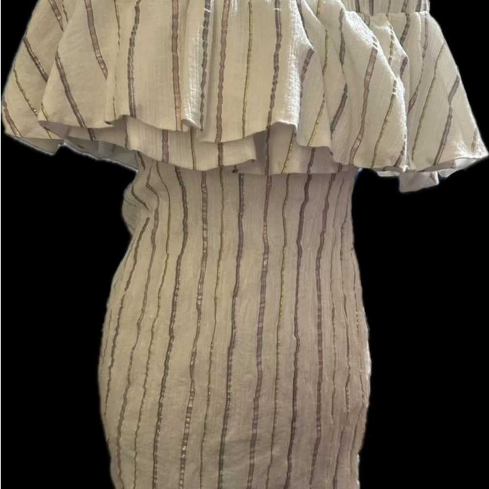 CHARLES HENRY Metallic Stripe Ivory Popover. Size… - image 2