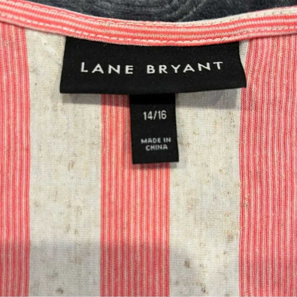 Lane Bryant Size 14/16 Coral and Beige Striped Ma… - image 3