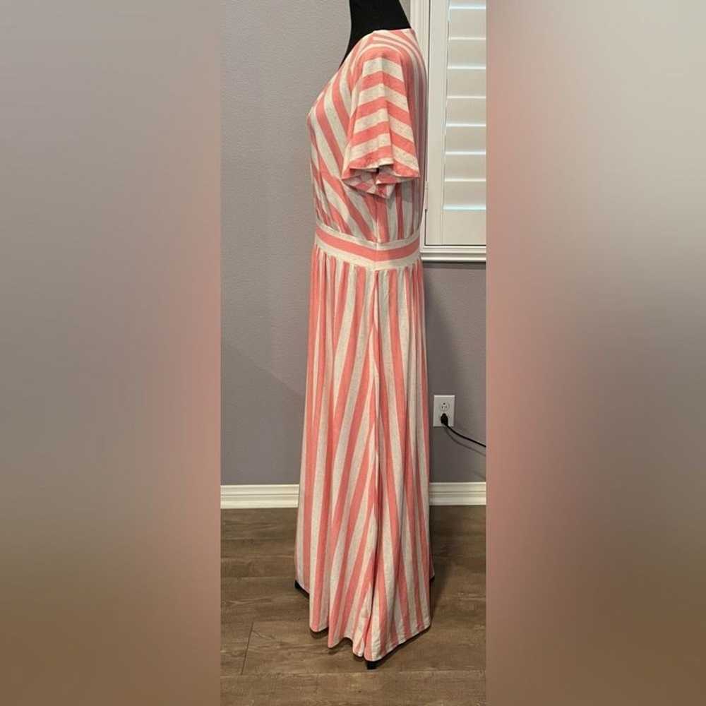 Lane Bryant Size 14/16 Coral and Beige Striped Ma… - image 6