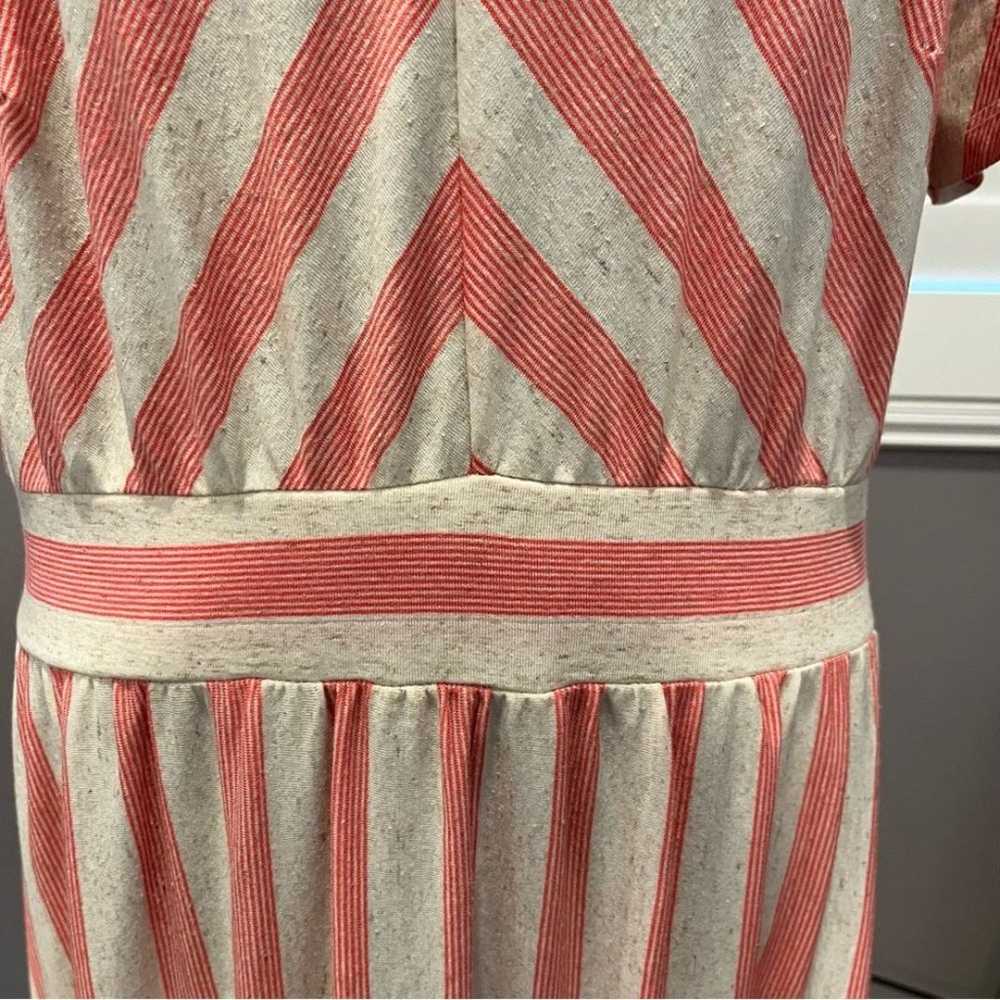 Lane Bryant Size 14/16 Coral and Beige Striped Ma… - image 8