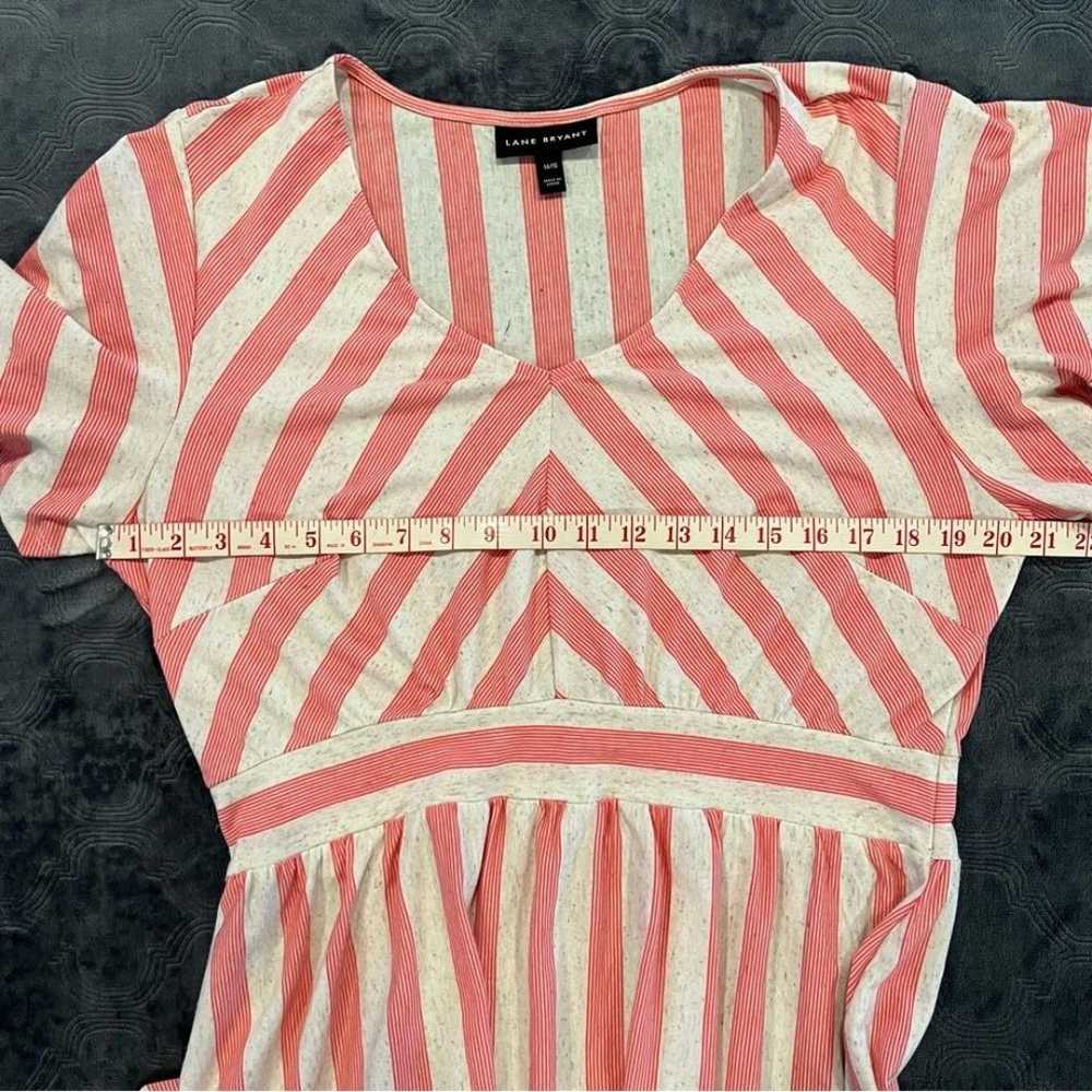 Lane Bryant Size 14/16 Coral and Beige Striped Ma… - image 9