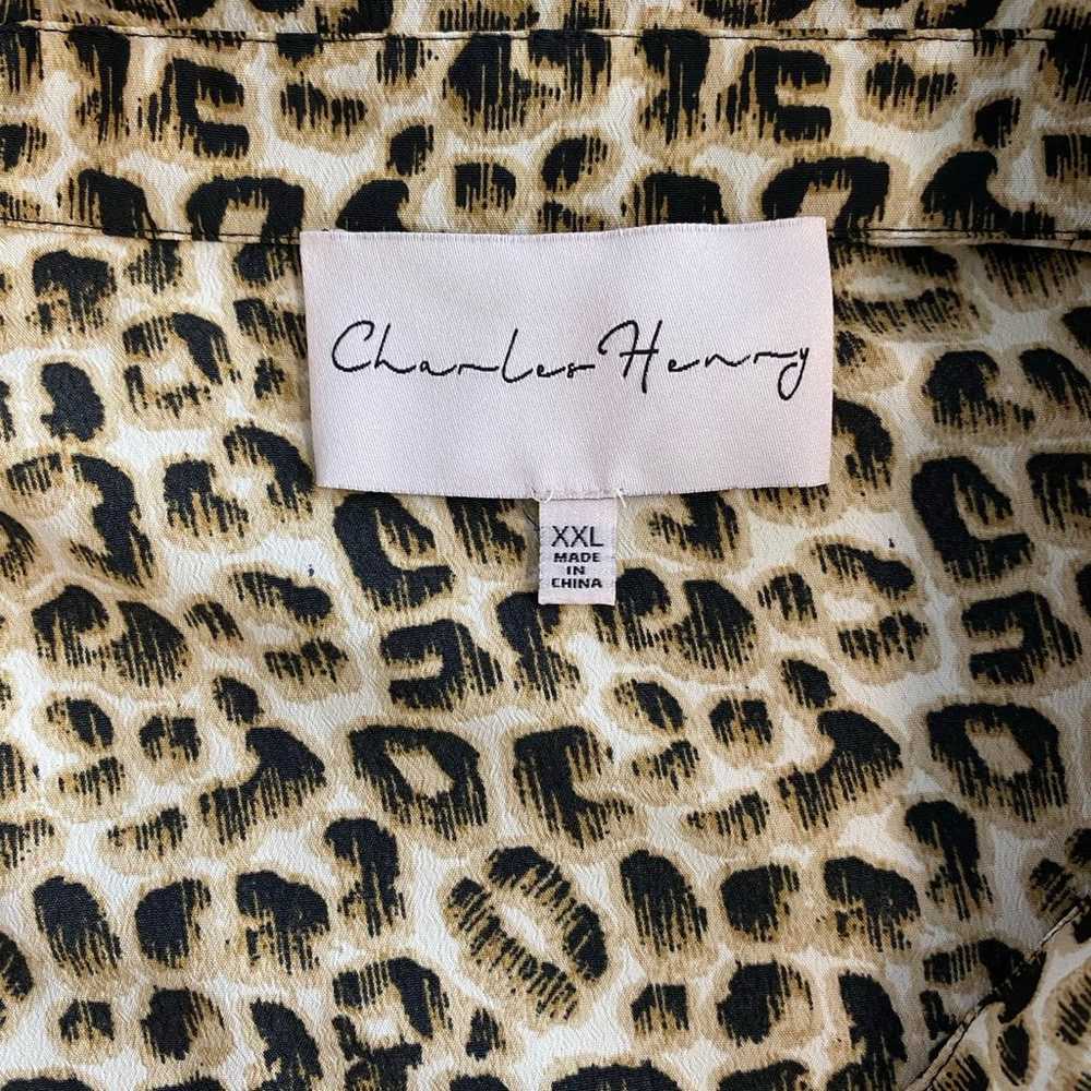 Charles Henry Tiered Leopard Print Midi Shirtdres… - image 7