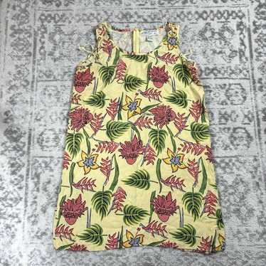 Pineapple Moon Yellow Floral Hawaiian Sleeveless … - image 1