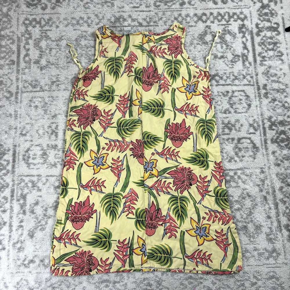 Pineapple Moon Yellow Floral Hawaiian Sleeveless … - image 5