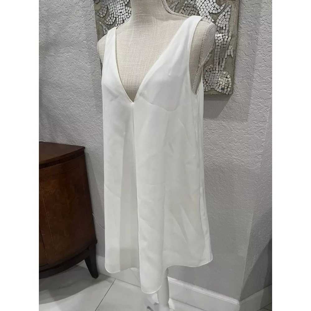 Zara White V-Neck Shift Dress - image 1