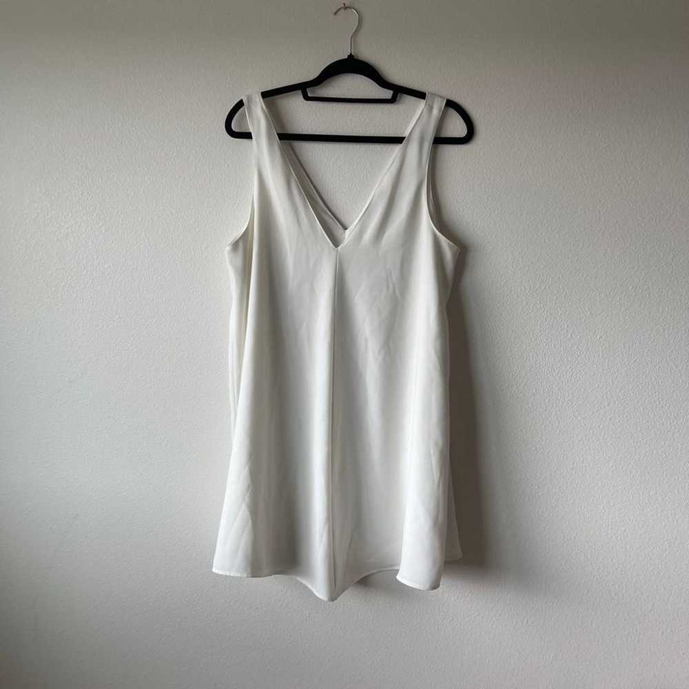 Zara White V-Neck Shift Dress - image 2