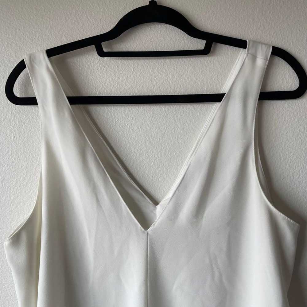 Zara White V-Neck Shift Dress - image 3