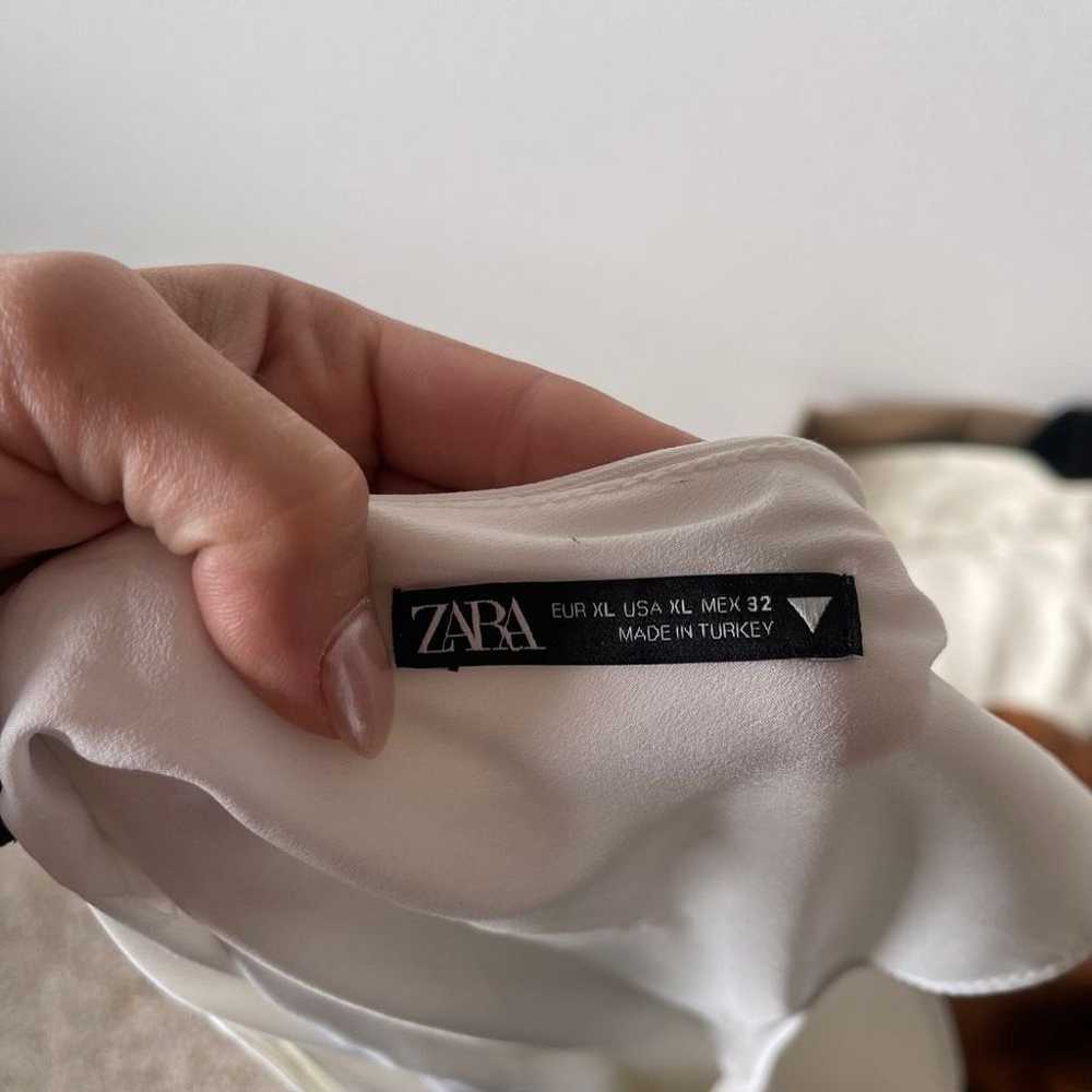 Zara White V-Neck Shift Dress - image 5