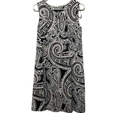 AB Studio Patterned Sleeveless Black & White Dress