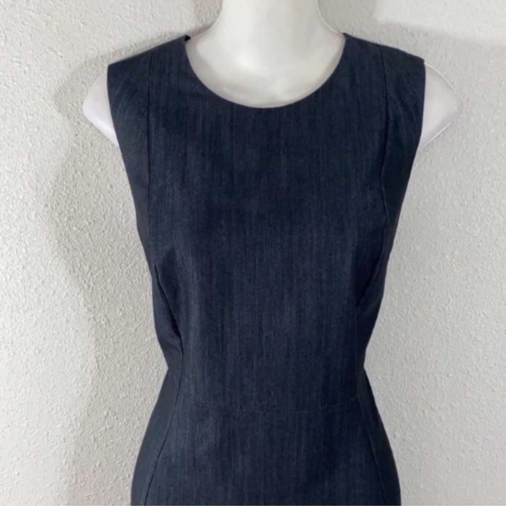 Calvin Klein dark blue denim look sheath dress 8 … - image 3