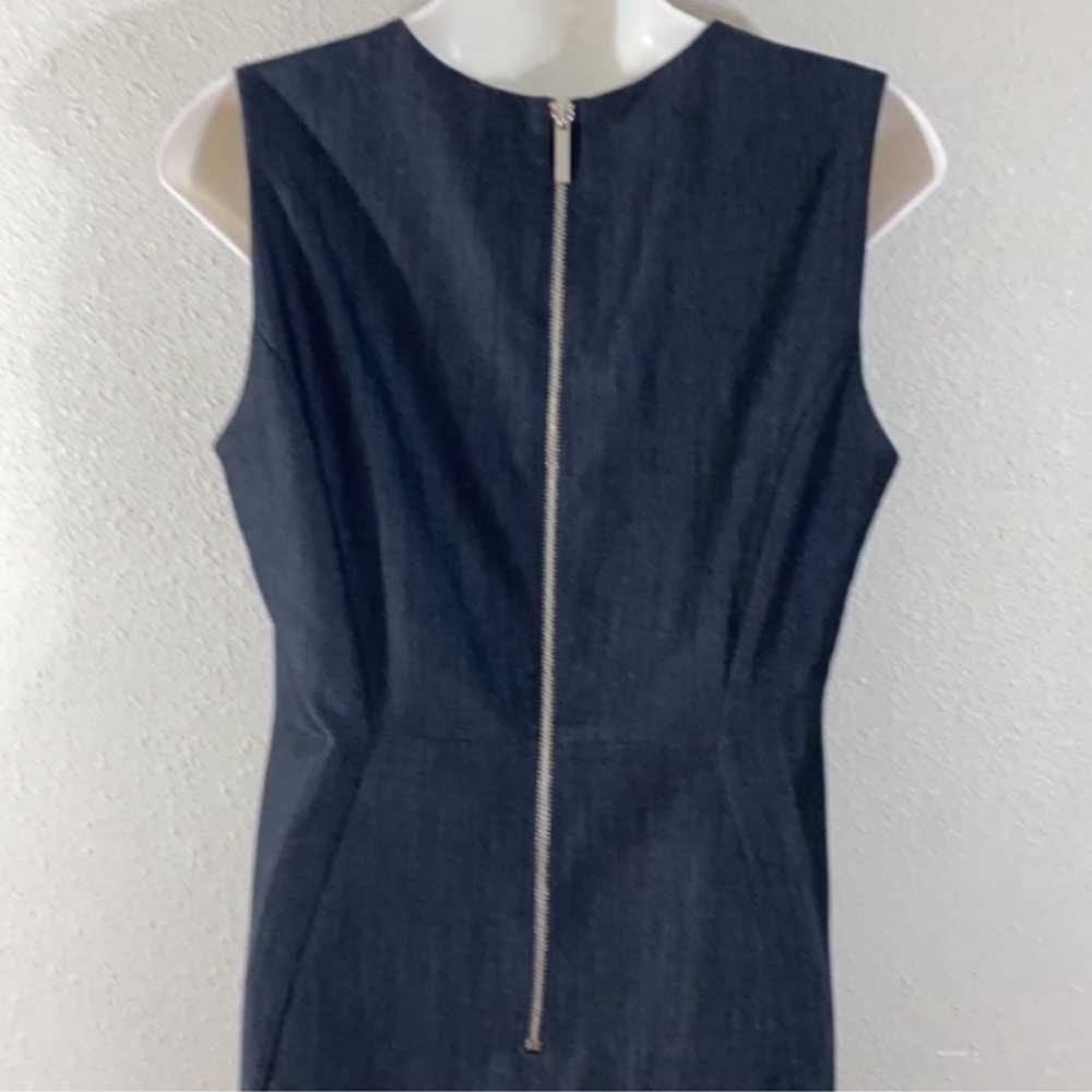 Calvin Klein dark blue denim look sheath dress 8 … - image 5