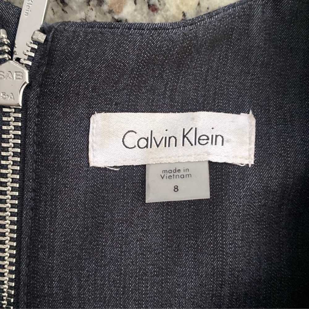 Calvin Klein dark blue denim look sheath dress 8 … - image 8