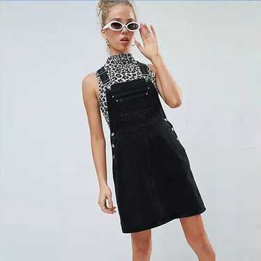 ASOS Black Denim Overall Dress size US 6