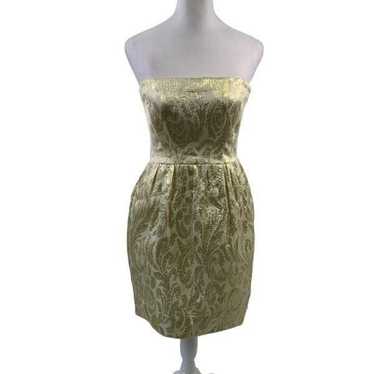 Shoshanna Gold Strapless Mini Dress Size 4