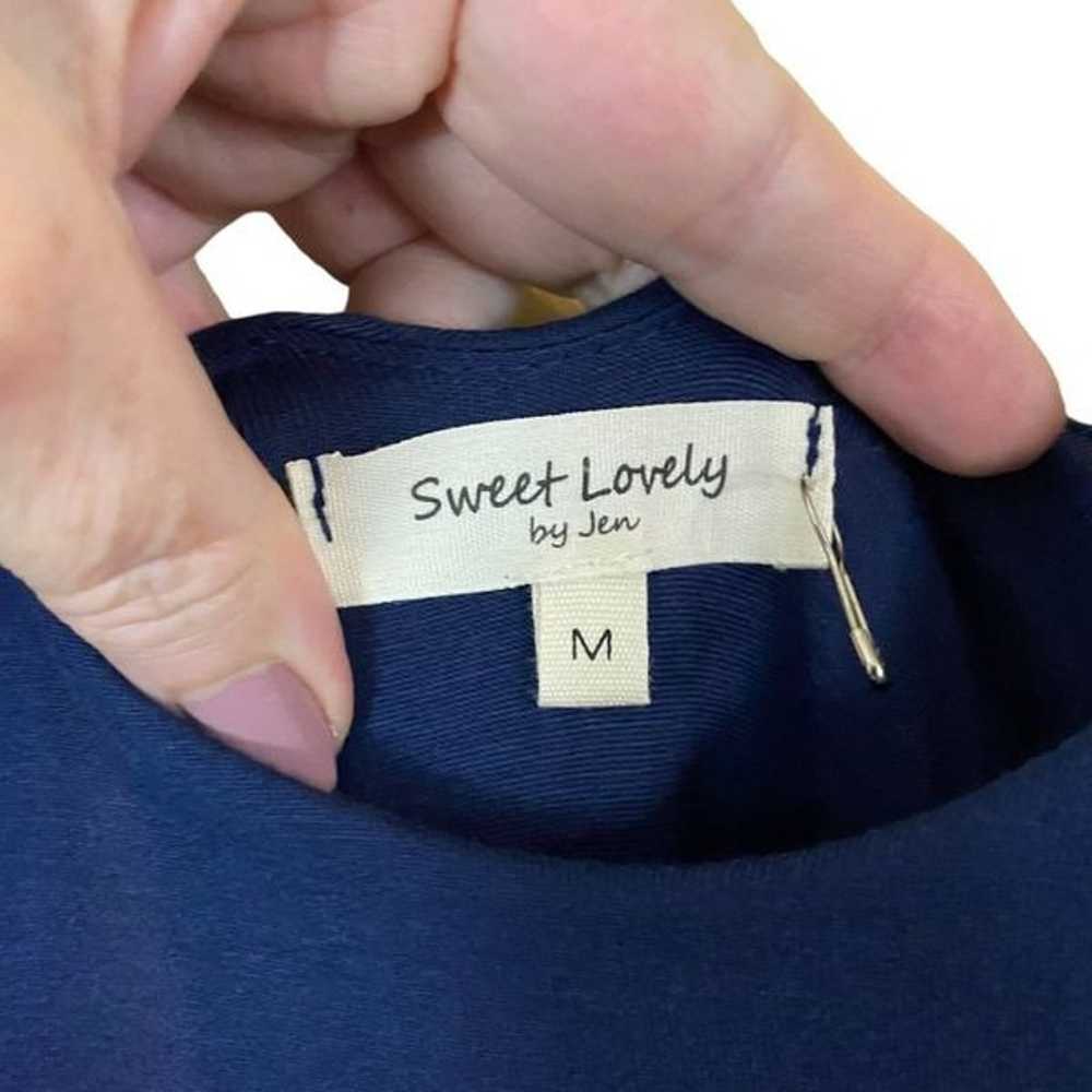 Sweet Lovely By Jen Navy Maxi Dress Size Medium - image 8