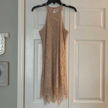 love, Fire Nude Pink Lace Dress