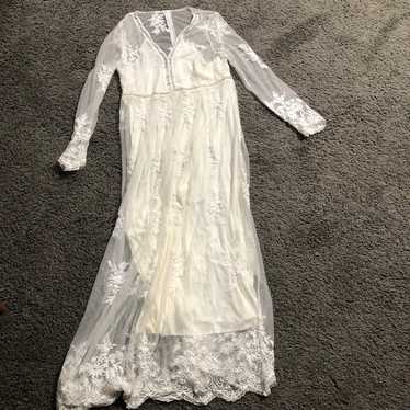 Maxi white lace dress