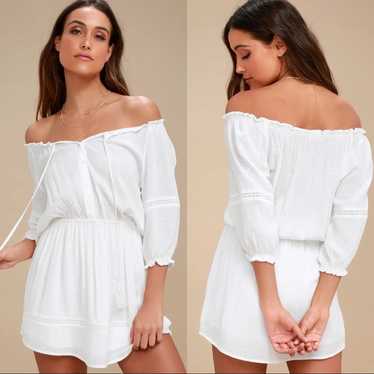 Lulus Zappa White Off-the-Shoulder Dress
