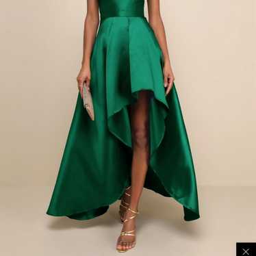 Lulus Broadway Show Emerald Green High-Low Gown