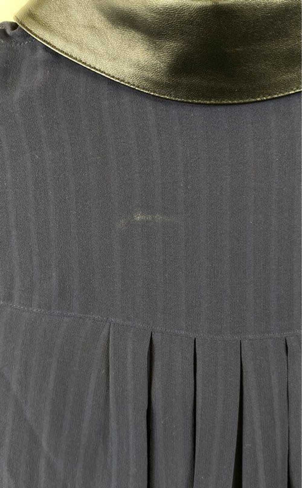 Monika Chiang Blue Striped Silk Long Sleeve Sheer… - image 3