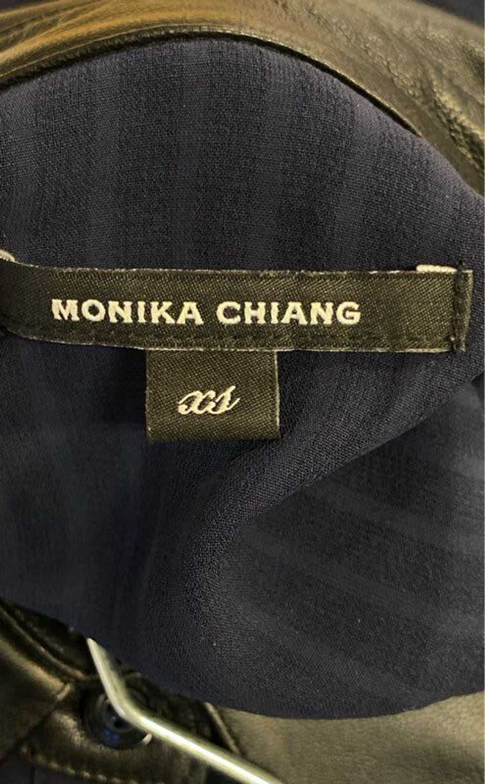 Monika Chiang Blue Striped Silk Long Sleeve Sheer… - image 4