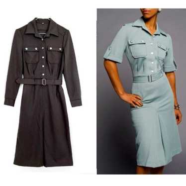 VINTAGE Military Cargo Belted Shirt Dress - M