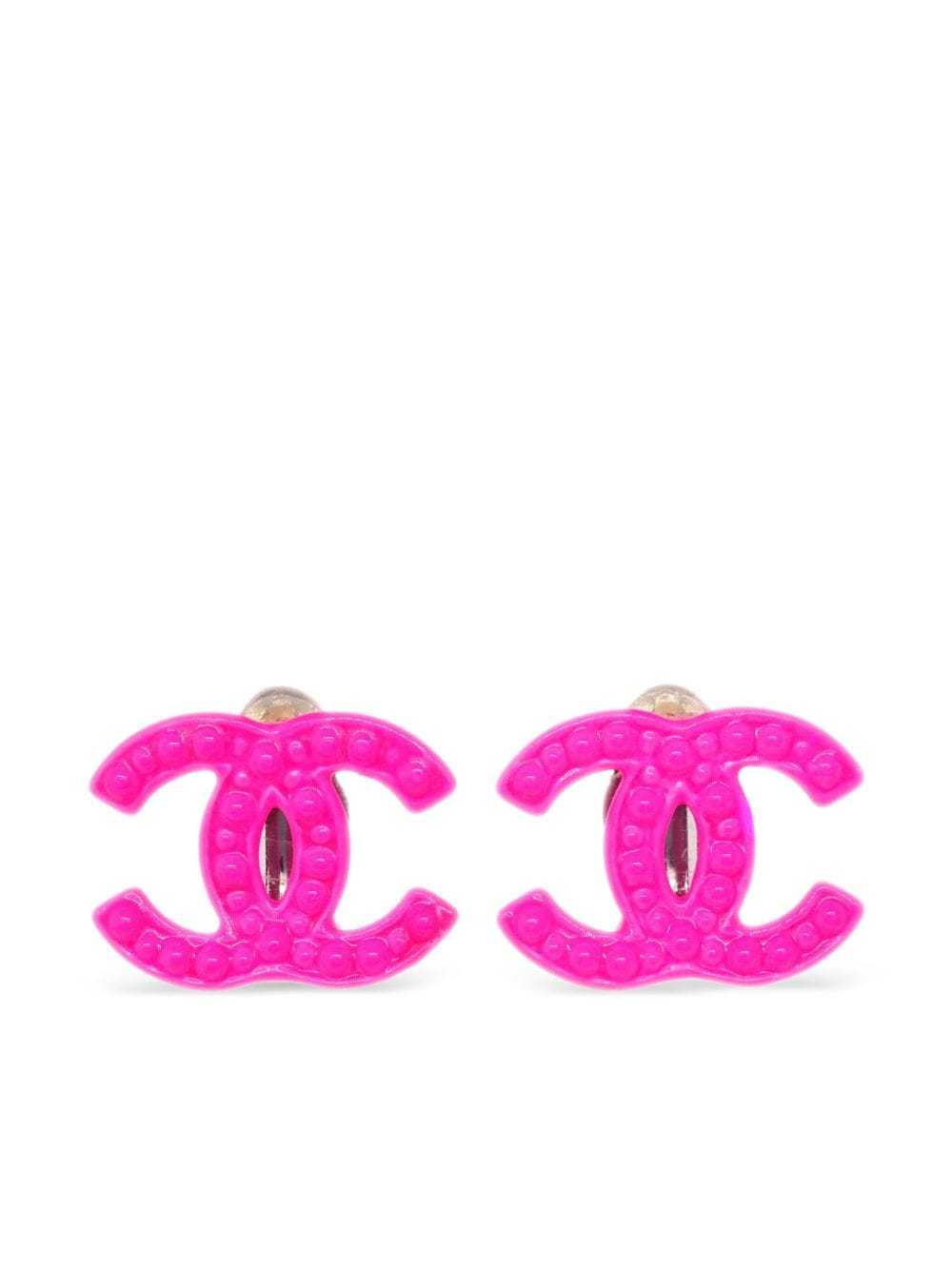 CHANEL Pre-Owned 2004 CC clip-on earrings - Pink - image 1