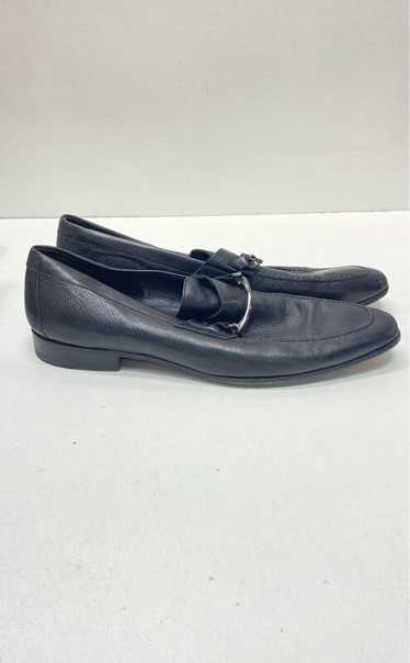 Bruno Magli Black Leather Buckle Loafers Shoes Siz