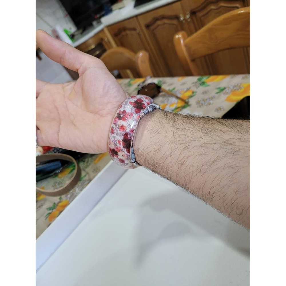 【John Galliano】Newspaper bracelet Vtg Christian Dior by John Galliano Clear Logo Lucite Chain