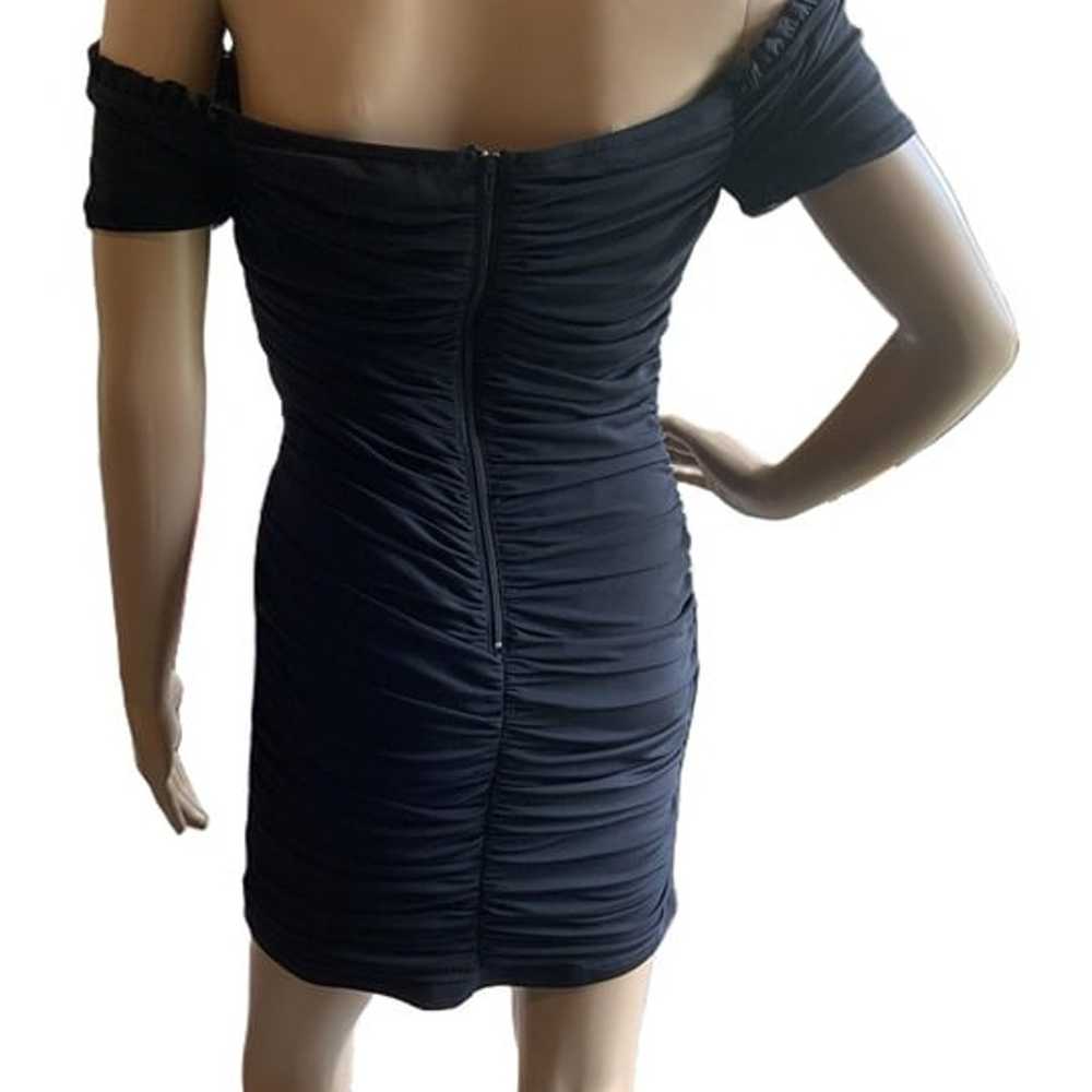 ASA Black Off-Shoulder Ruched Cocktail Dress Size… - image 9